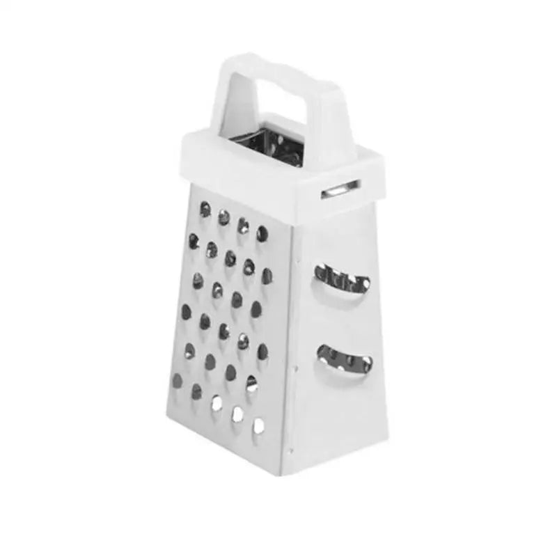 Mini rallador de cuatro lados de acero inoxidable, cortador multiusos de verduras con cuchillas de 4 lados, caja para el hogar, contenedor rallador