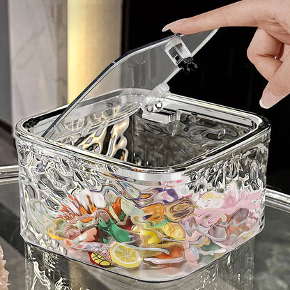 Caja de almacenamiento de accesorios para el cabello para niños, horquilla de escritorio para niña, diadema, banda de goma, caja de acabado acrílico transparente,