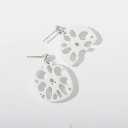 Pendientes acrílicos de moda, grandes hojas colgantes, queso, raíz de loto blanco, asimétricos, joyería creativa de dibujos animados para niñas.