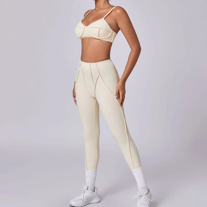 2025 New Yoga Set  2Pcs Sports Suit Women Sexy Workout Bra Suit Running Gym High Waist Legging Quick Dry Tight Yoga Clothing