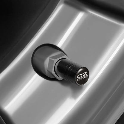4 pegatinas universales para coche, tapas de válvula de neumático de rueda de metal, accesorios para bicicleta, funda para el logotipo de OZ Racing.
