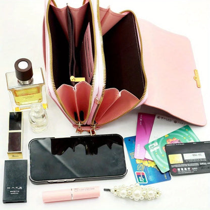 Nueva billetera para mujer, bolso de hombro multifuncional de estilo coreano, bolso de mano de longitud media y monedero con cremallera.
