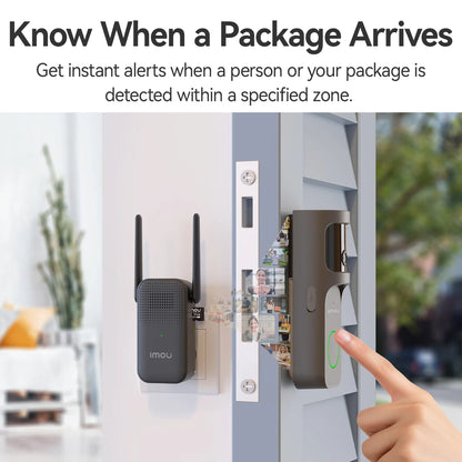 IMOU 4k Video Doorbell 3 with Chime fisheye lens Human Package Detection Rechargeable Battery Two-way Talk Waterproof 360° View