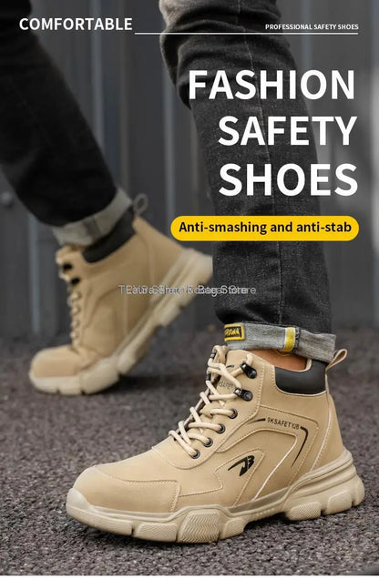 Botas de seguridad protectoras, zapatos de seguridad laboral, botas de seguridad de invierno para hombre, zapatos de trabajo antiperforación, botas de trabajo con punta de acero, indestructibles.