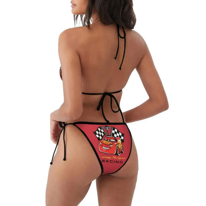 Conjunto de bikini personalizado de Rayo McQueen, traje de baño de dos piezas, bikinis de coches para mujer, conjuntos de bikini triangulares sexys para mujer, traje de baño