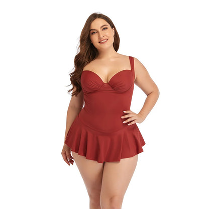 Traje de baño de talla grande para mujer, modelo 2025. Elegante conjunto de bikini para mujer, ideal para nadar. Traje de baño sexy para mujeres con curvas. Traje de baño de una pieza.
