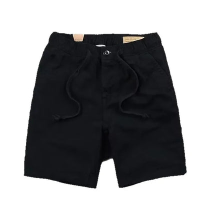 Pantalones cortos informales de trabajo para hombre, de verano, modernos, holgados, de pierna recta, de cinco cuartos, elásticos y lavados.