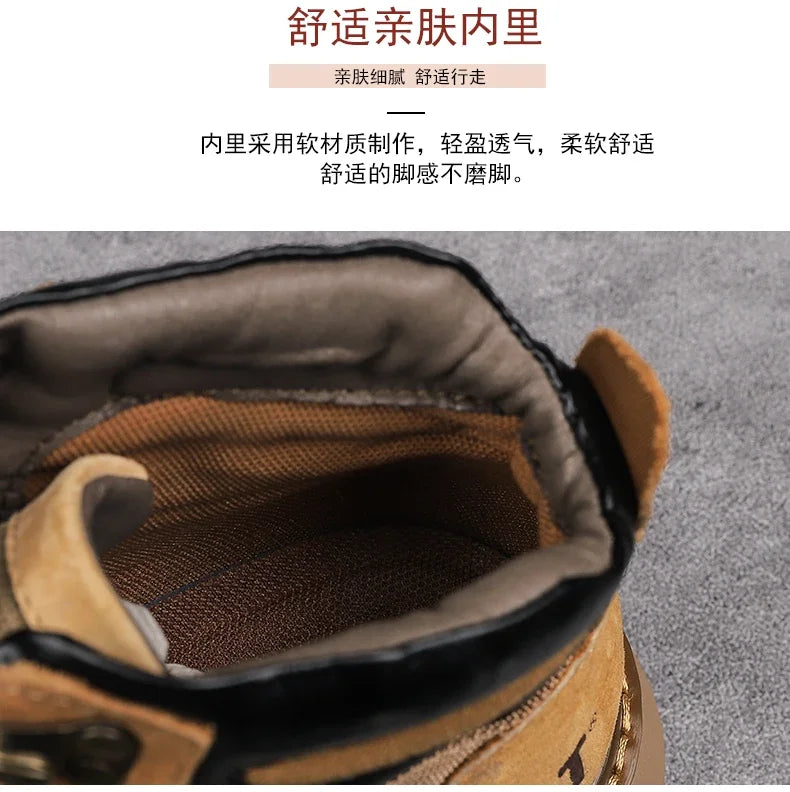 Botas de nieve para hombre, ideales para el invierno. Botas clásicas de caña alta para senderismo, con suela gruesa antideslizante y gran practicidad.