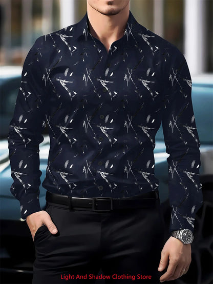 Camisa de manga larga con solapa y botones para hombre, de alta calidad, cómoda y suave, ideal tanto para ocasiones formales como informales.