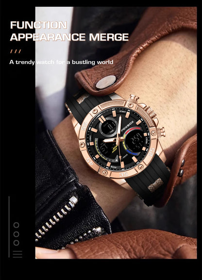 Relojes militares de moda para hombre LIGE, reloj cronógrafo deportivo original de lujo para hombre, reloj de cuarzo resistente al agua, reloj de pulsera digital