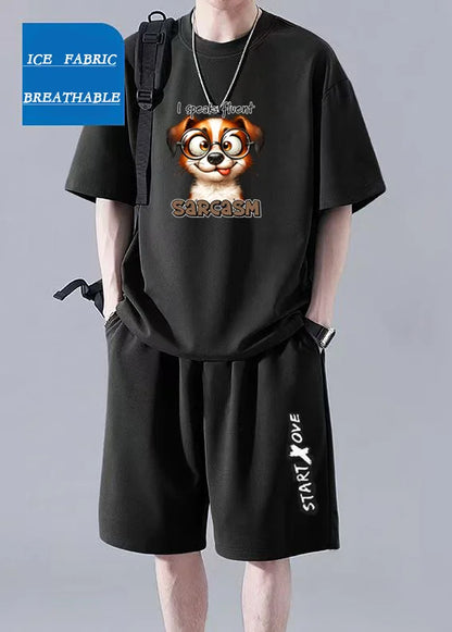 Ropa deportiva de verano para hombre 2025: camiseta fina y transpirable y pantalones cortos casuales de moda para baloncesto y deportes de ocio.