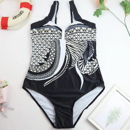 2024 One Piece Swimsuit Sexy Ruched Tummy Control Swimwear Women Vintage Solid Monokini Beachwear Female Bathing Suit Plus Size