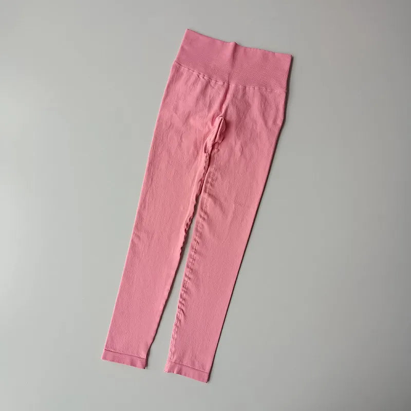 Pantalones de yoga deportivos sin costuras de cintura alta, leggings deportivos para levantar caderas, gimnasio, correr, de secado rápido, ajustados.