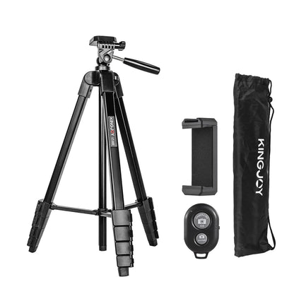 Trípode de escritorio KINGJOY VT-688 de 675 pulgadas, carga útil de 2 kg, cabezal esférico con tornillo de 1/4", rotación e inclinación, clip para teléfono para transmisión en vivo.