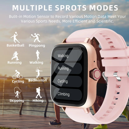 Reloj inteligente deportivo para hombre y mujer, resistente al agua, de 1,83 pulgadas, con función de respuesta a llamadas, podómetro, alertas de información y sueño.