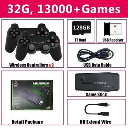 Consola de videojuegos con 20.000 juegos integrados, mando inalámbrico, TV Game Stick 4K HD, minireproductor de juegos portátil retro