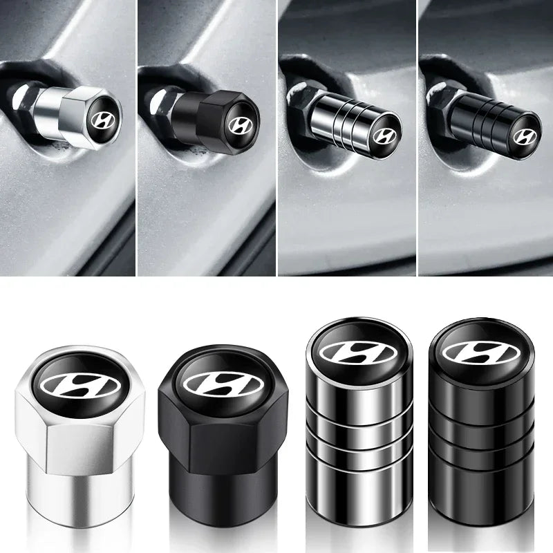 4 tapas para válvula de aire de rueda de coche para Hyundai IONIQ Tucson I30 I40 Fe CM DM Elantra Sonata RB LC Kona, accesorios para coche.