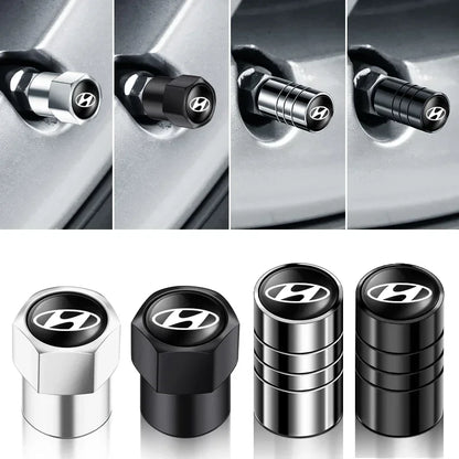 4 tapas para válvula de aire de rueda de coche para Hyundai IONIQ Tucson I30 I40 Fe CM DM Elantra Sonata RB LC Kona, accesorios para coche.