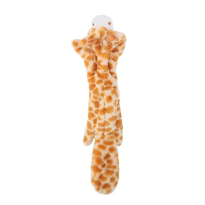 Divertido juguete de imitación de animal sin relleno para perros con chirriadores, duradero, de peluche sin relleno, con sonido chirriante, para masticar y arrugar.