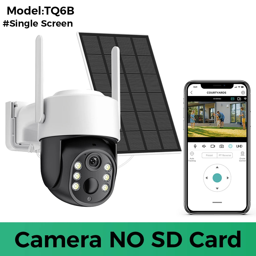 Cámara WiFi solar 4K HD de 8 MP para exteriores con batería integrada, doble lente, cámara de seguridad 2K, panel solar, videovigilancia inalámbrica iCSee