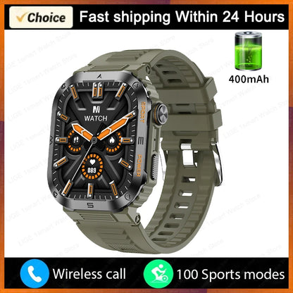 Reloj inteligente militar FOXBOX para hombre con GPS, resistente al agua, 2025, monitorización del sueño, deporte, fitness, IA, voz, llamadas Bluetooth.