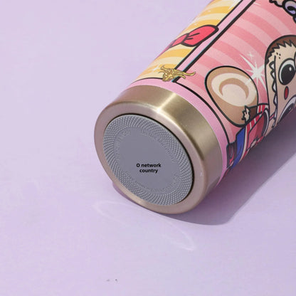 Nueva taza portátil de acero inoxidable con aislamiento, doble vaso con pajita y diseño de campanilla, regalo de gran valor estético, artículos para el hogar.