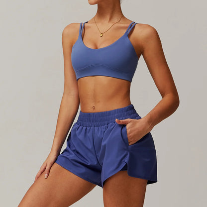 Conjunto deportivo de 2 piezas para mujer, chándal para correr, entrenamiento, con cremallera, pantalones cortos de manga larga, ropa de yoga, ropa deportiva