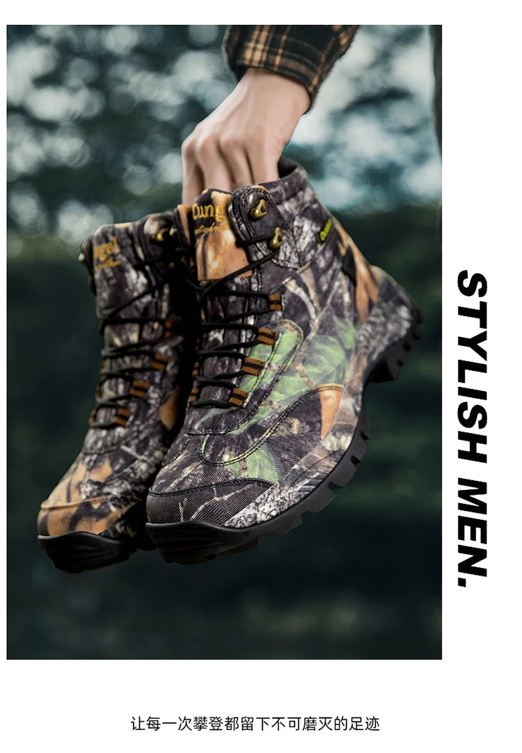 Botas tácticas de senderismo para hombre, botas para desierto con absorción de impactos y antideslizantes, calzado para senderismo, montañismo y camping al aire libre