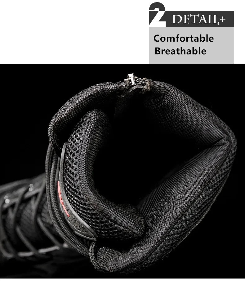 Botas altas de piel para hombre de alta calidad, transpirables, estilo desértico, ideales para actividades al aire libre. Botines antideslizantes para senderismo.