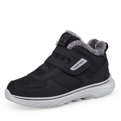 Nuevas zapatillas de invierno para hombre, botas de nieve gruesas y cálidas de felpa, botines ligeros para hombre, botas de algodón para exteriores hechas a mano para hombre.