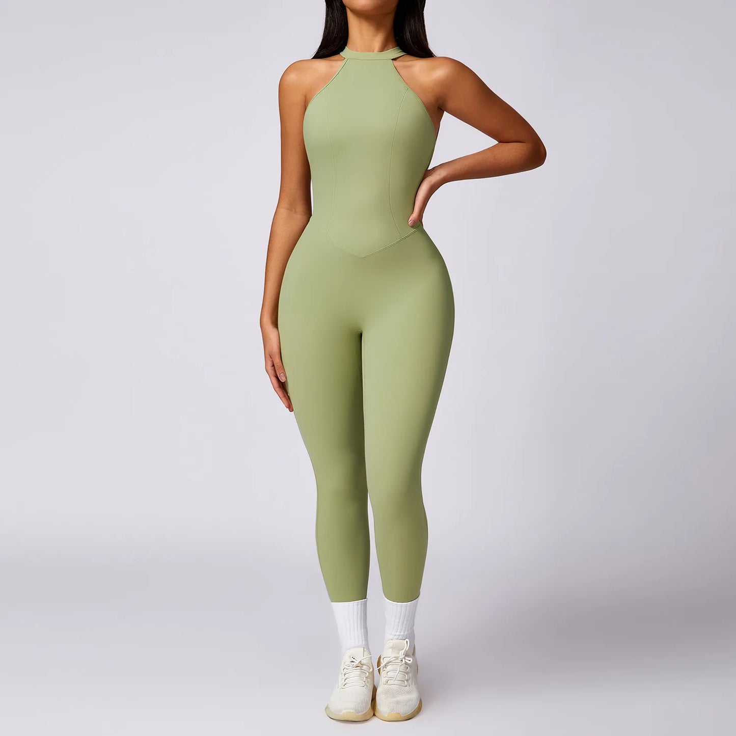 Conjunto de mono sin espalda para entrenamiento, mono de fitness, ropa deportiva siamesa para mujer, chándal, ropa de gimnasio, mono de una pieza, conjunto de yoga