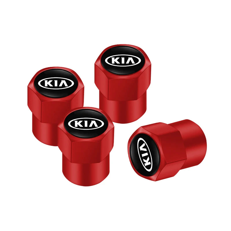 4 tapones para válvulas de neumáticos de coche con logotipo, accesorios para KIA EV6 Stinger RIO Sorento Picanto Ceed Borrego Syros K4 K5