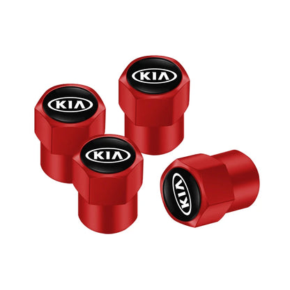 4 tapones para válvulas de neumáticos de coche con logotipo, accesorios para KIA EV6 Stinger RIO Sorento Picanto Ceed Borrego Syros K4 K5