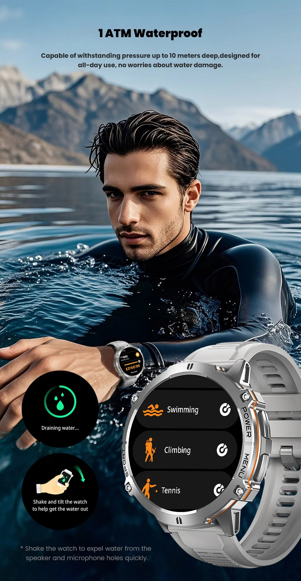 Reloj inteligente LIGE para hombre, con batería de 900 mAh, Bluetooth, llamadas, frecuencia cardíaca, oxígeno en sangre, brújula, monitor de salud, resistente al agua
