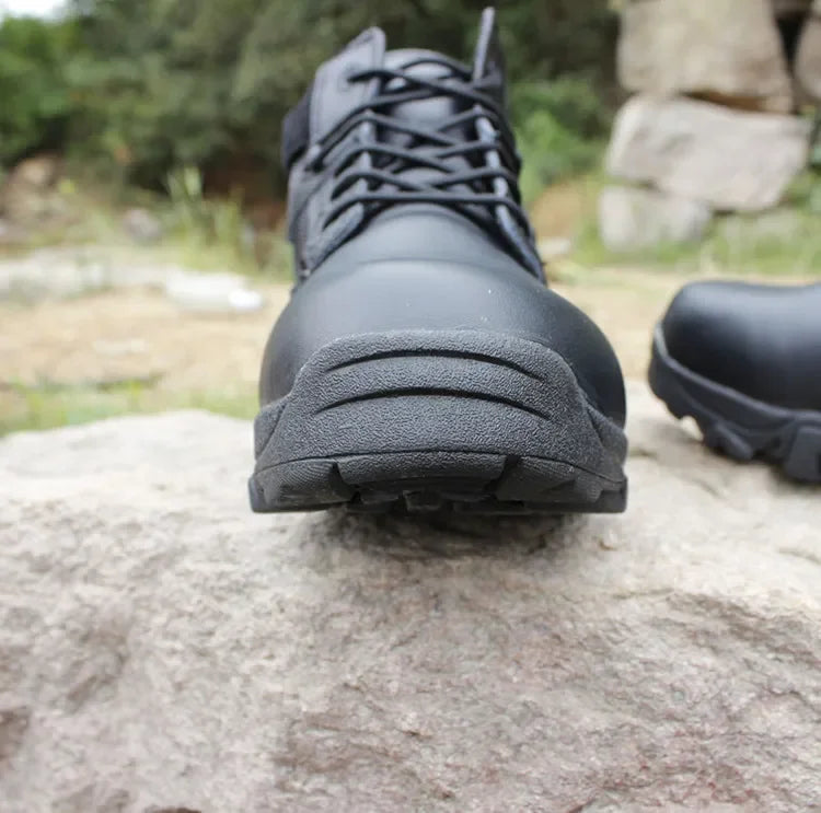 Botas de hombre para invierno y otoño, calzado de trabajo de alta calidad, botas tácticas de combate para el desierto, botas de nieve de cuero, botas de invierno.