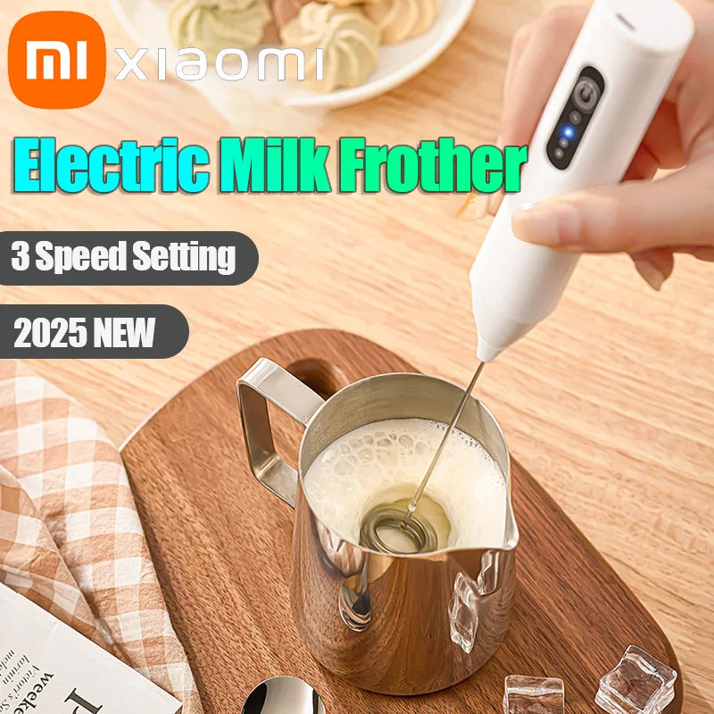 XIAOMI Espumador de leche eléctrico Mini portátil inalámbrico Potente Tipo C Recargable Conveniencia Café Leche Batidor Batidor de cocina