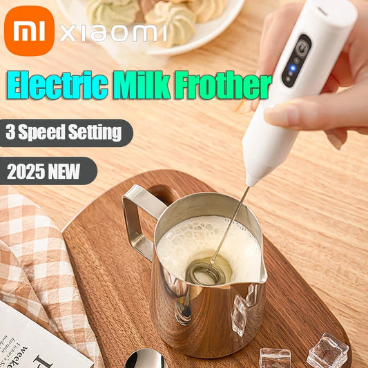 XIAOMI Espumador de leche eléctrico Mini portátil inalámbrico Potente Tipo C Recargable Conveniencia Café Leche Batidor Batidor de cocina