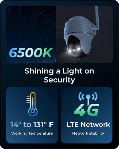Cámara de seguridad celular REOLINK 4K, SIM 3G/4G LTE, alimentación solar, visión nocturna a color, almacenamiento local/en la nube, cámara exterior con batería