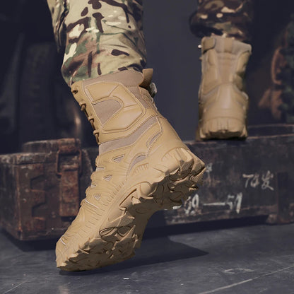 Botas tácticas para hombre, botas de campo para fuerzas especiales de otoño, ligeras, para exteriores, antideslizantes e impermeables.