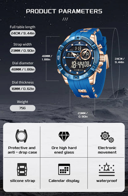 Nuevo reloj de pulsera de cuarzo original de lujo de la marca FOXBOX para hombre, reloj analógico digital resistente al agua de estilo militar a la moda para hombre