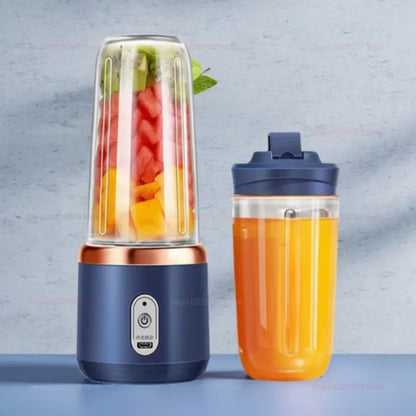 Licuadora portátil multifunción de 2 tazas, con 6 cuchillas, mini licuadora de hielo y extractor de jugo inalámbrico con carga USB.