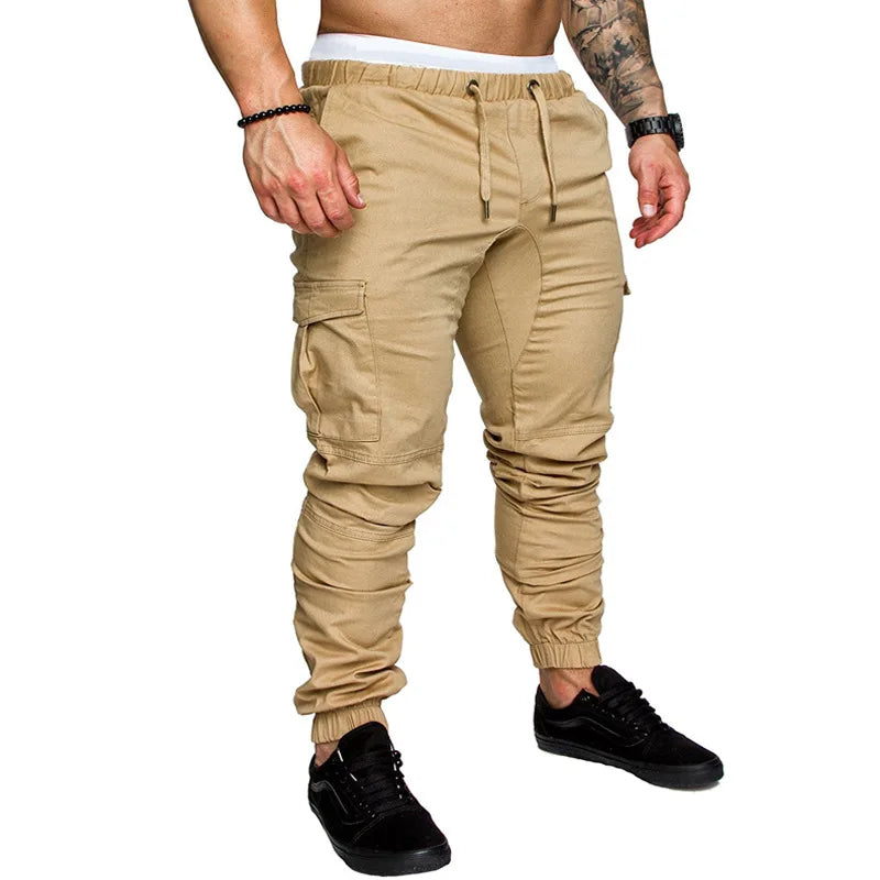 Pantalones deportivos finos de moda para hombre, pantalones casuales para correr, pantalones cargo de calle 2020, pantalones multibolsillos para hombre, pantalones deportivos para gimnasios y fitness para hombre.