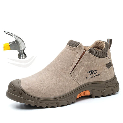Botas de seguridad de soldadura de corte bajo para hombre, zapatos de trabajo de construcción antiaplastamiento, zapatos indestructibles a prueba de pinchazos, botas de trabajo de seguridad.