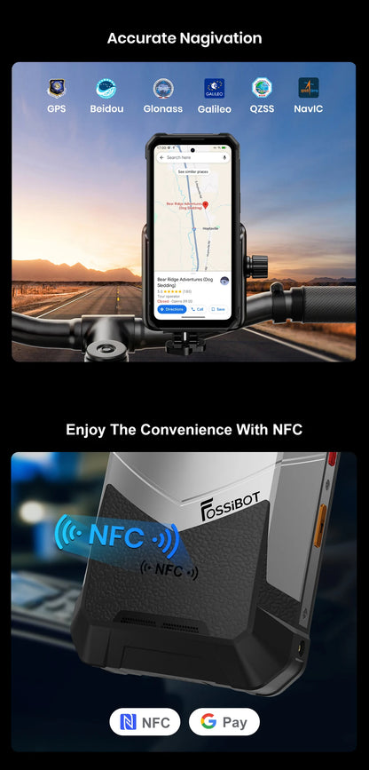 Teléfono móvil resistente Fossibot F107 Pro, 30 (12+18) GB + 512 GB, Android 15, batería de 28000 mAh, carga rápida de 66 W, cámara de 200 MP + 32 MP, 5G, NFC/GPS, doble linterna brillante.