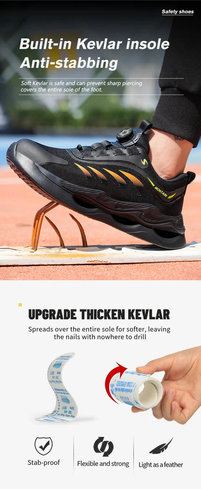 Zapatos de seguridad para hombre, zapatos de trabajo para hombre, zapatos transpirables, antideslizantes, con puntera de acero y antiperforación, zapatos de moda para hombre, zapatos deportivos para hombre.