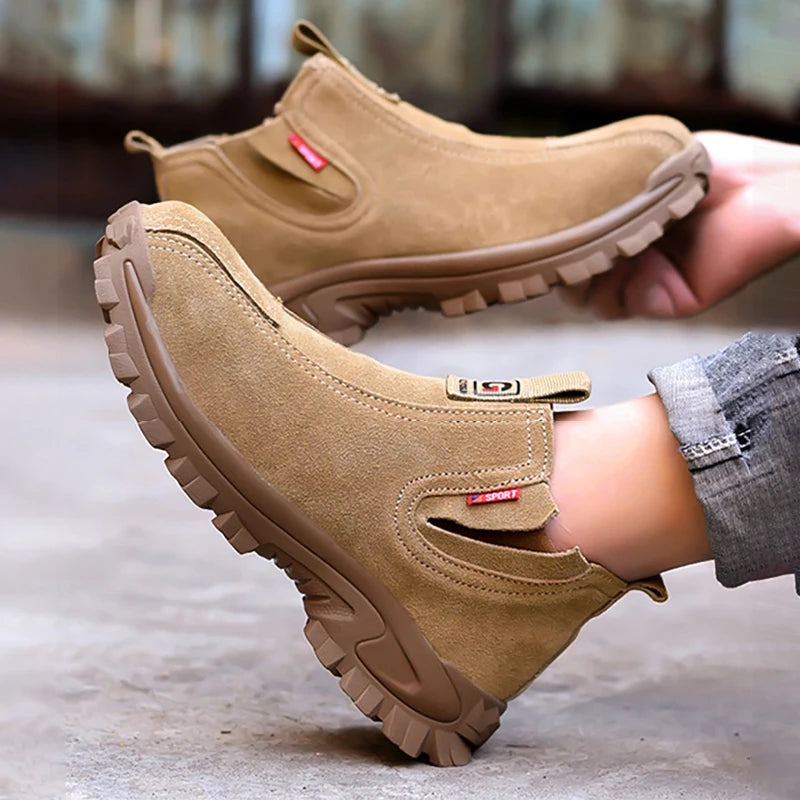 Zapatos de trabajo ligeros para hombre y mujer, cómodos, impermeables, antiaplastamiento, antipinchazos, antideslizantes, con suela resistente a la abrasión, calzado de seguridad.