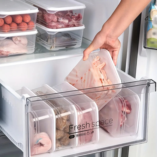 Juego de 3 cajas para conservar la frescura del refrigerador, para frutas y verduras, selladas para almacenamiento en el refrigerador, para acampar.