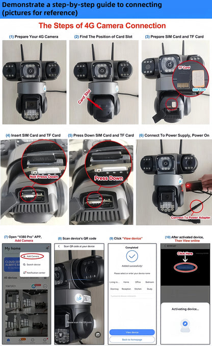 Cámara exterior 2K HD 5MP con batería integrada, alimentación solar, tarjeta SIM 4G, monitor de red, seguimiento automático, audio IP, cámara de videovigilancia PTZ V380