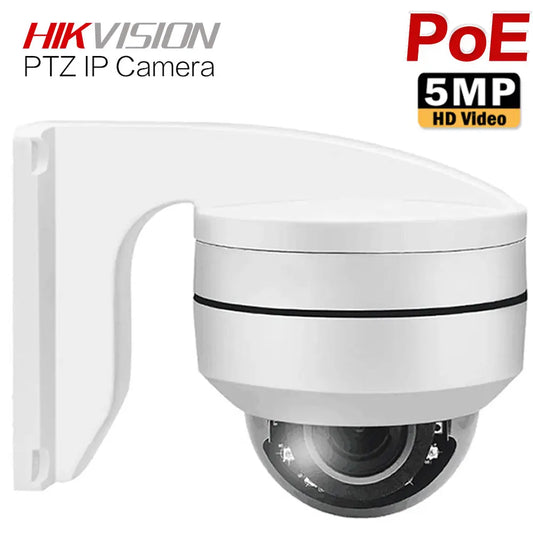 Cámara IP PTZ de 5 MP compatible con Hikvision, tipo domo para exteriores, Onvif, PoE, zoom óptico 5X, CCTV, visión nocturna IR, H.265, resistente al agua.