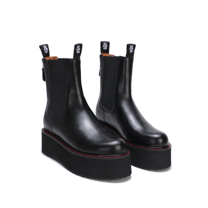 Botas de mujer de nuevo estilo con suela gruesa y cremallera trasera con cordones ajustables